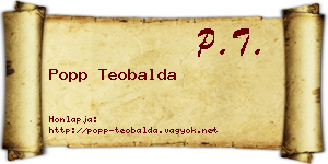 Popp Teobalda névjegykártya
